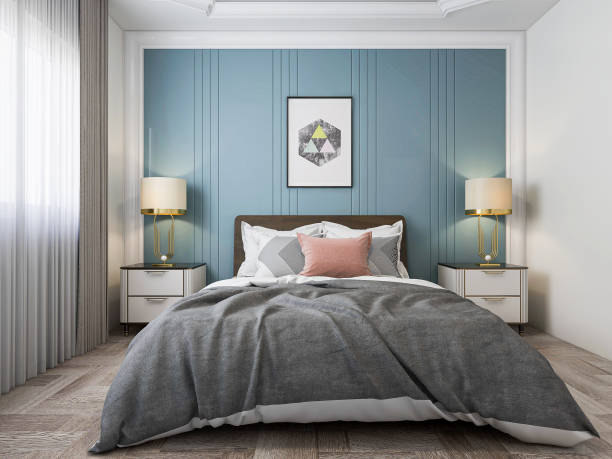 istock (3D rendering, elegant and spacious bedroom design of modern apartment 1207913065