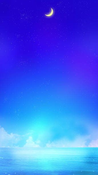 istock new moon and the sea in the night sky 1207915019