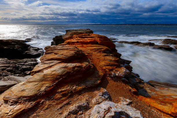 istock View of the rocky ocean shore 1207916096