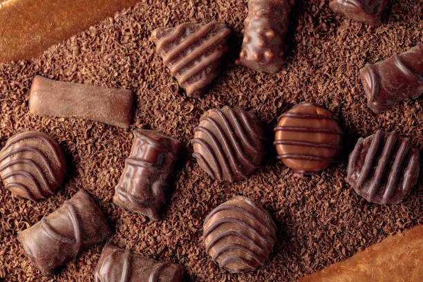 istock Chocolate candies and chocolate chips. 1207918786