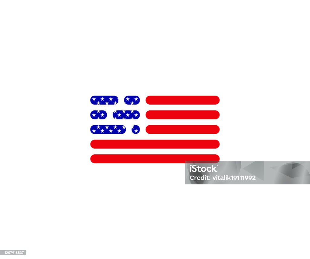 Coding Style Flag Flag Usa In Code Style White Isolated Background Vector Stock ...