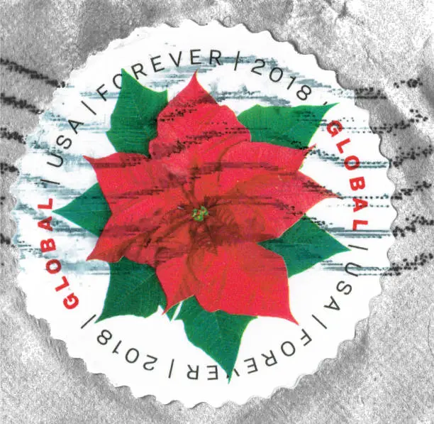 Photo of A postage stamp of serie Global Forever, printed in USA, that depict Green Succulent.