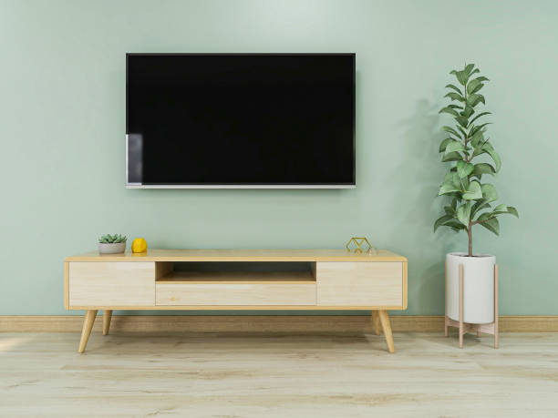 istock 3D rendering, spacious living room design of modern residence, with sofa, tea table 1207919755