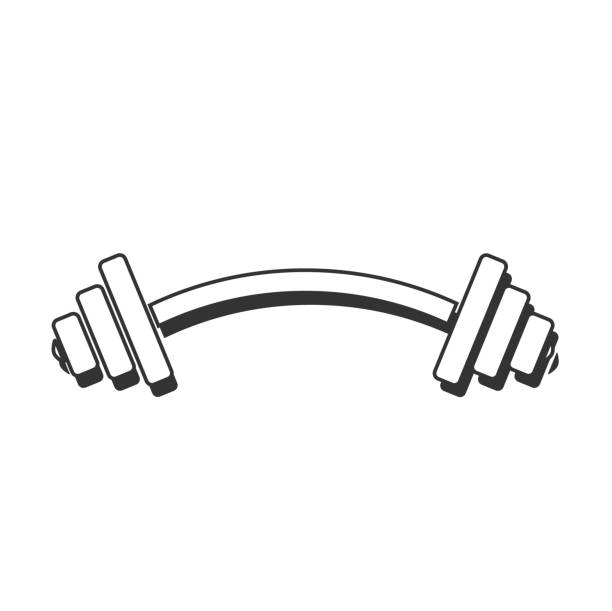 ilustrações, clipart, desenhos animados e ícones de placa de ginástica com haltere. placa de academia com haltere em fundo branco - white background dumbbell the human body human arm