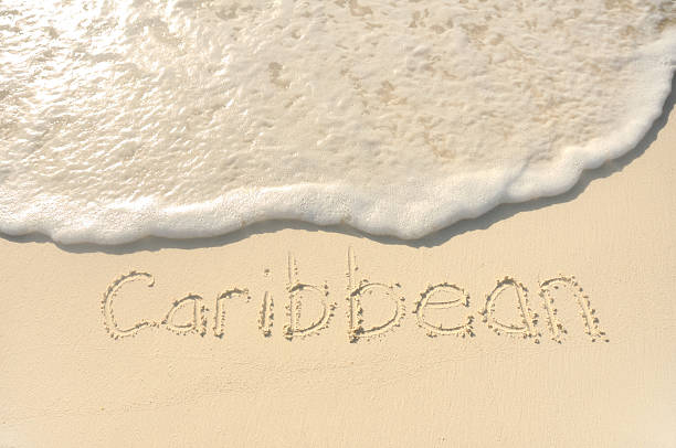 istock Caribbean Written in Sand on Beach 120792125