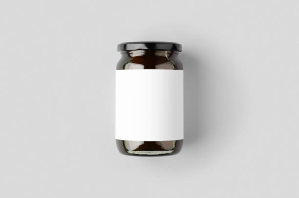 istock Honey jar mockup with blank label. 1207923320