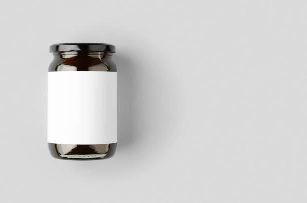 istock Honey jar mockup with blank label and copyspace. 1207924768