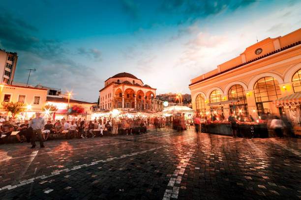 istock Twilight at monastiraki Square in Athens Greece 1207924953