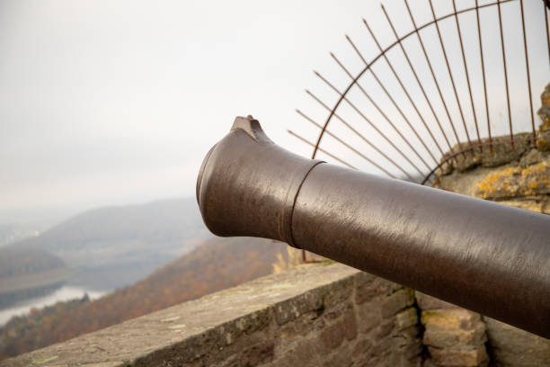 Two old cannons on a fortress on Lake Edersee