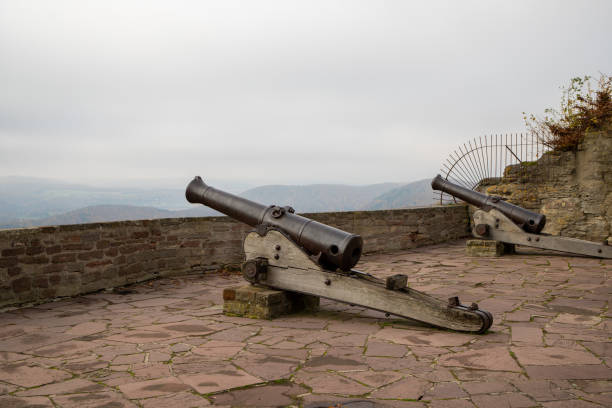 istock Two old cannons on a fortress on Lake Eder 1207926126