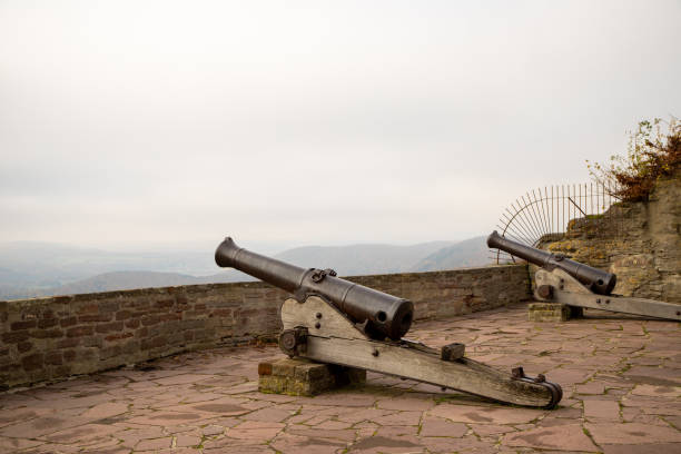 istock Two old cannons on a fortress on Lake Eder 1207926390