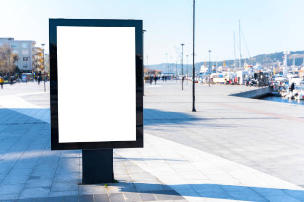 istock Vertical blank billboard on the city street 1207926402