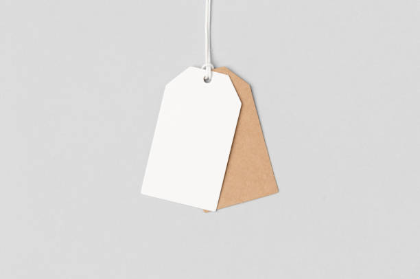 istock White and kraft clothing or gift tag mockup. 1207929366