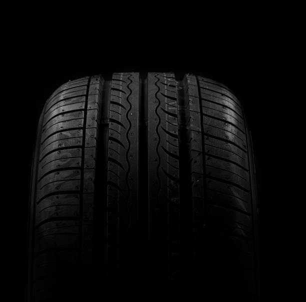 istock Car tire on black background 120793483