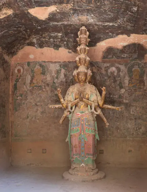 Photo of Tibetan-style sculpture of Guanyin or Avalokitesvara Buddha