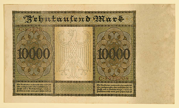 Antique 1922 German Y 10000 Deutsche Mark, Back