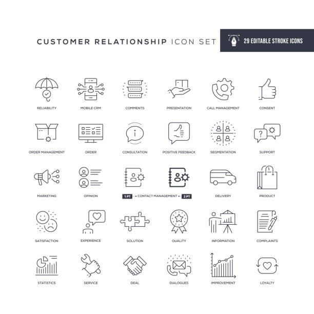 Customer Relationship Editable Stroke Line Icons 29 Customer Relationship Icons - Editable Stroke - Easy to edit and customize - You can easily customize the stroke with better complaint stock illustrations