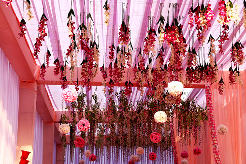 Traditional Indian wedding top of  stage decoration