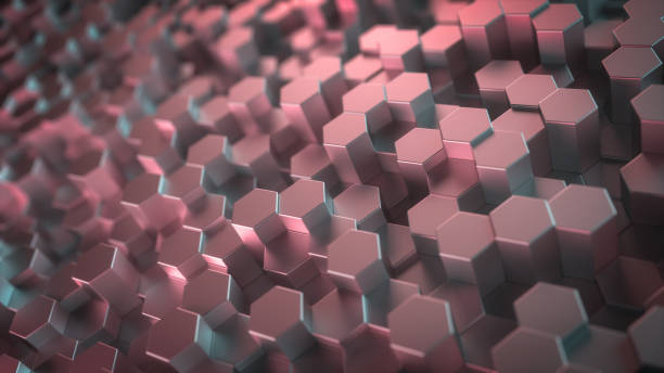 istock Abstract hexagonal geometric background. Structure of lots metal hexagons. Shiny honeycomb pattern. Creative geometric elements. Digital concept. 3d rendering 1207948094