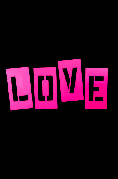 istock Love Message in Pink Stencil Letters 1207948609