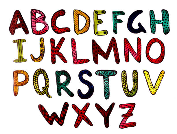 istock Handmade watercolor alphabet. 1207953089