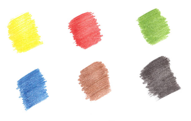 istock Spots made with six main colored pencils. 1207954461