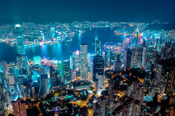istock Hong Kong view from the Victoria Peak at night 1207955874