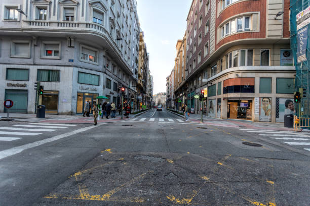 Santander, Cantabria. Spain - February 14, 2020: Isabel II street in Santander