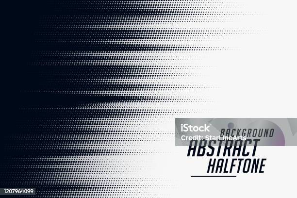 Black And White Halftone Speed Pattern Background - Arte vetorial de stock e mais imagens de Velocidade - Velocidade, Padrão, Plano de Fundo