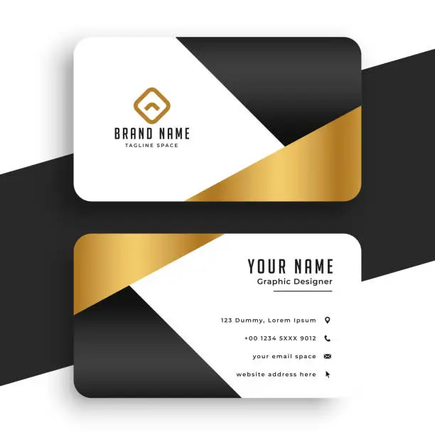 Vector illustration of minimal premium golden business card template design