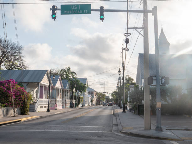 istock USA 1 road, Key West Whitehead street 1207967854