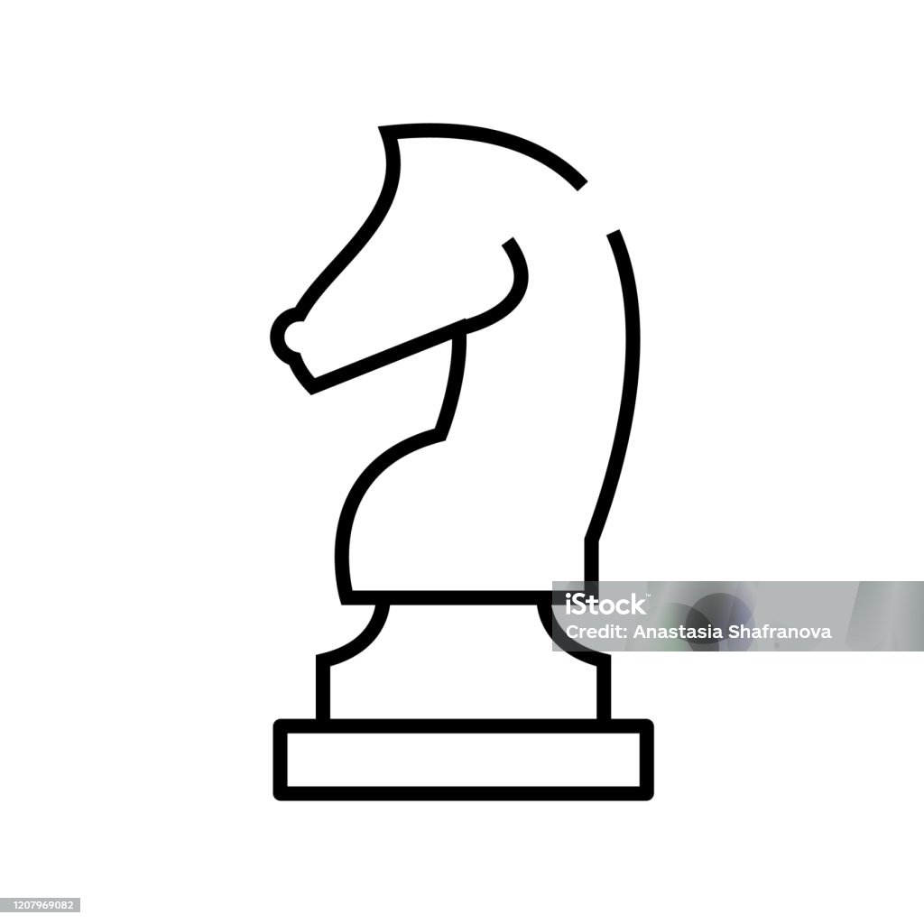Ícone de vetor de xadrez de cavalo