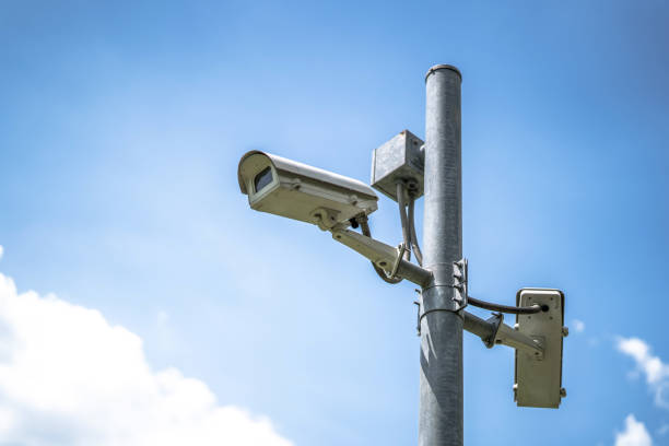 istock CCTV on the pole with the sky as the background, safety concept 1207969170