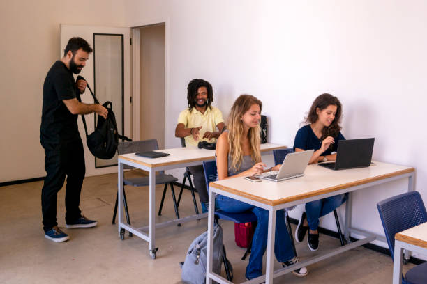 istock Group of university students at the classroom 1207978179