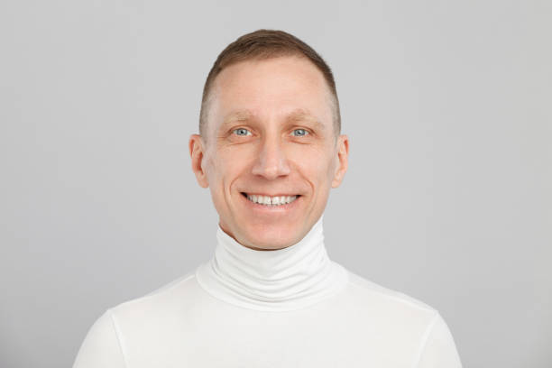 Man White Turtle Neck Stock Photos 