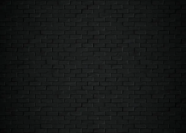 Photo of Black bricks 3d rendering