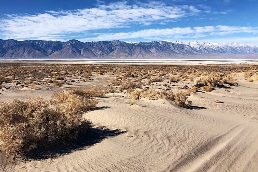 Eastern Sierra Nevada range from the 190 highway between Panamint Springs and Lone Pine, California