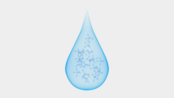 istock Innovations in medicine. Abstract Molecular Structure on the water drop 1207985639