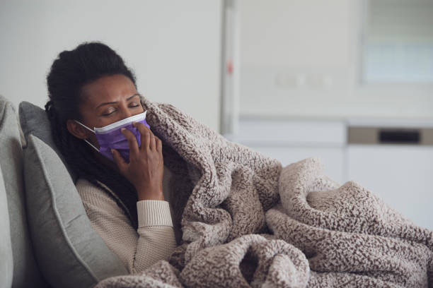 istock Woman sleeping with mask face. 1207990973
