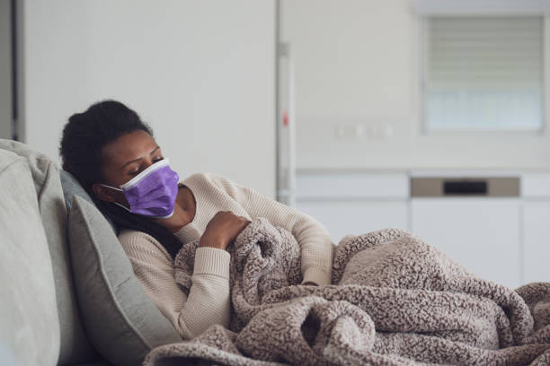 istock Woman sleeping with mask face. 1207991018