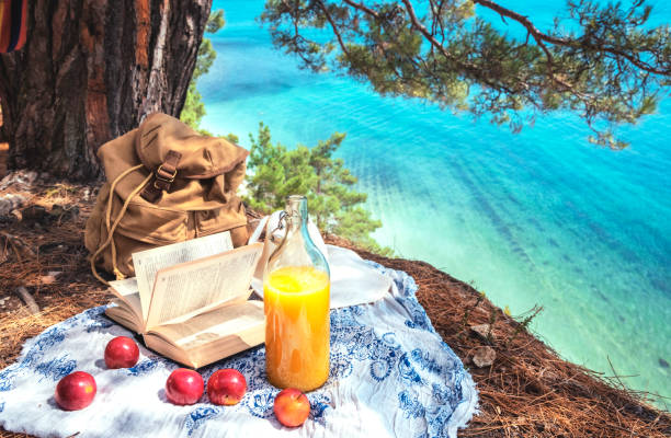 istock Breakfast on the high seashore. Beautiful landscape. 1207992824