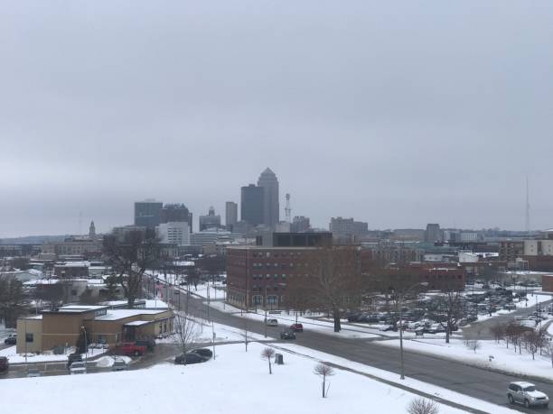 istock Des Moins Winter city View. 1207992926