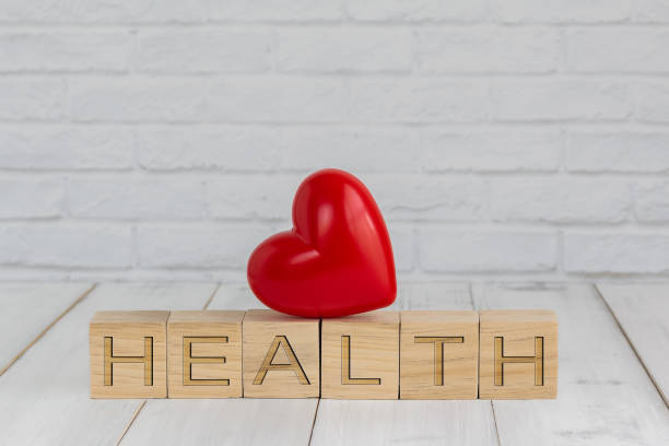 istock Red heart on health block ,  love concept 1207994577