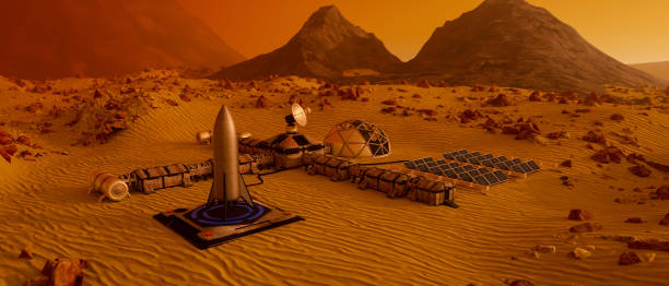 istock an outpost on the red planet mars (3d rendering) 1207997088