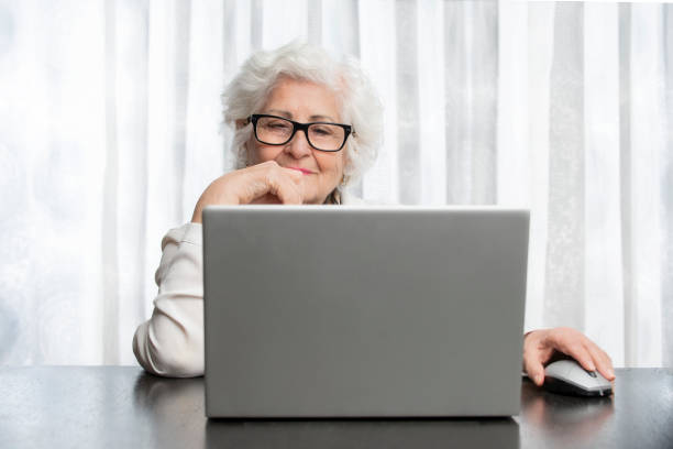 1,800+ Senior Hands On Computer Keyboard Stock Photos, Pictures ...