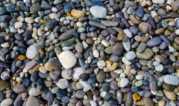 istock pattern pebbles on the beach, rubble on the seashore, top view 1208006645