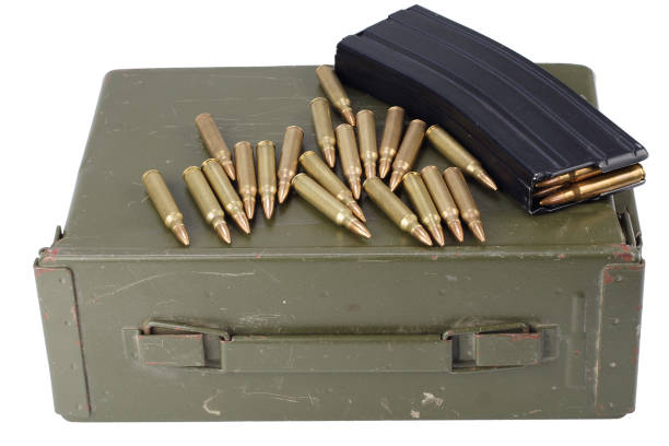 istock Ammo can with ammunition isolated on white background 1208013708