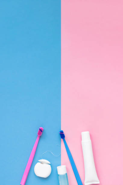 istock Teeth hygiene and oral care products flatlay 1208017779