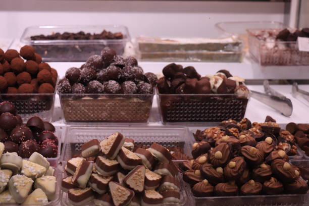istock Chocolate pralines at a market 1208027518
