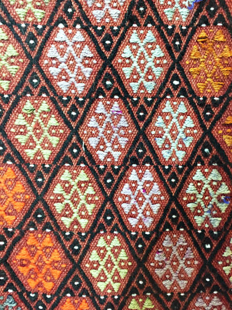 istock Traditional Turkish carpet. Ornamental geometric pattern. 1208027944